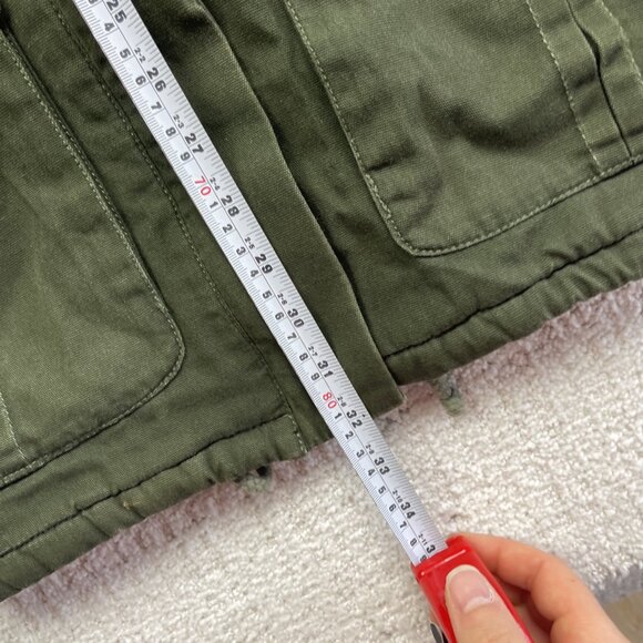 Y2K Vans Button Up Military Green Canvas Utility Jacket Pockets Tech Women S - Picture 7 of 12